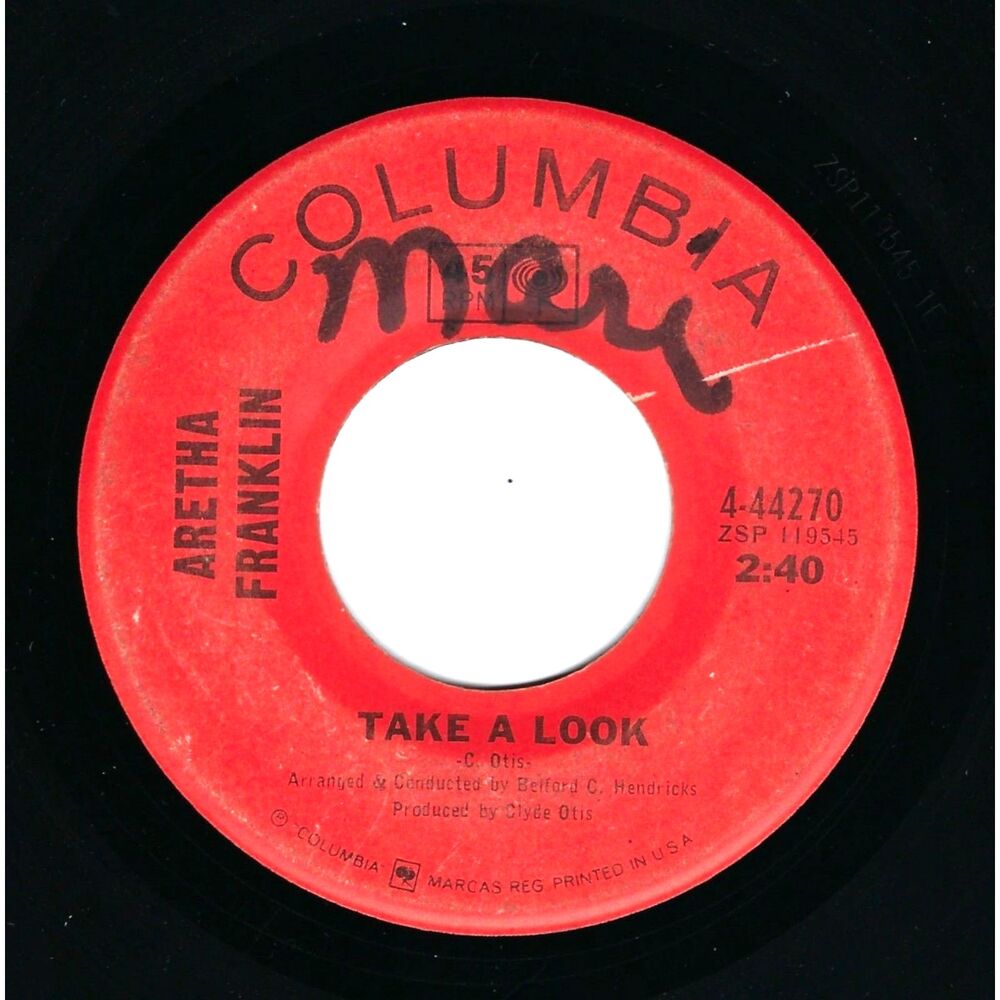 Aretha Franklin 45 RPM "Take A Look / Follow Your Heart" Columbia '68 Soul